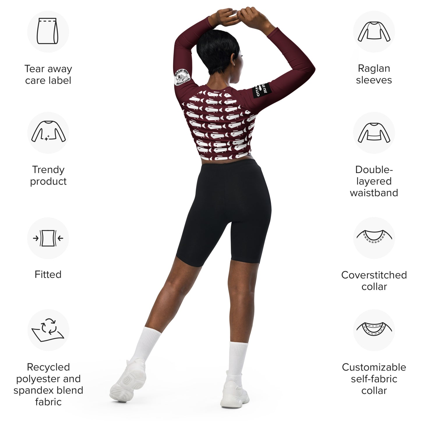 long-sleeve crop top rashguard