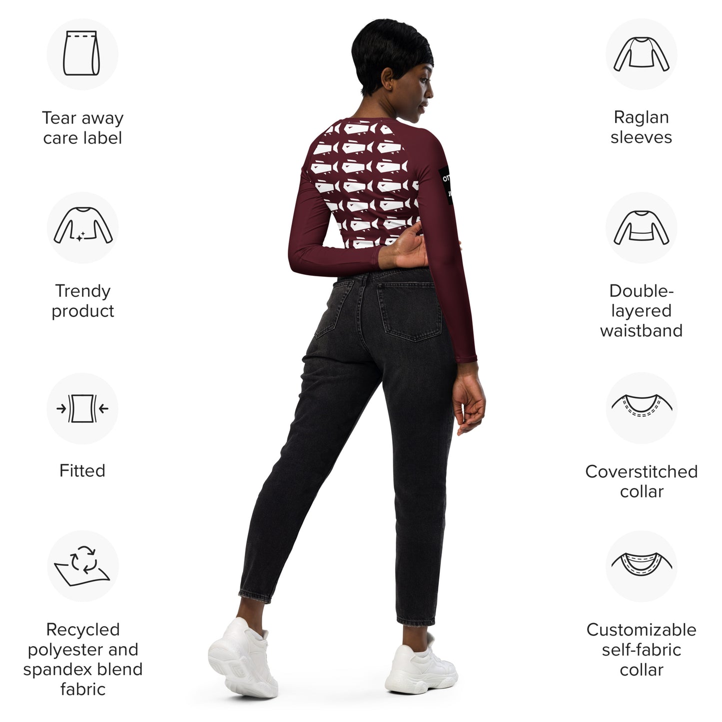 long-sleeve crop top rashguard